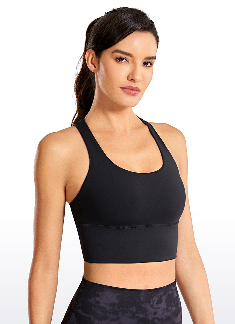 Délicieuse nue Strappy Sports Wirefree Padded Longline