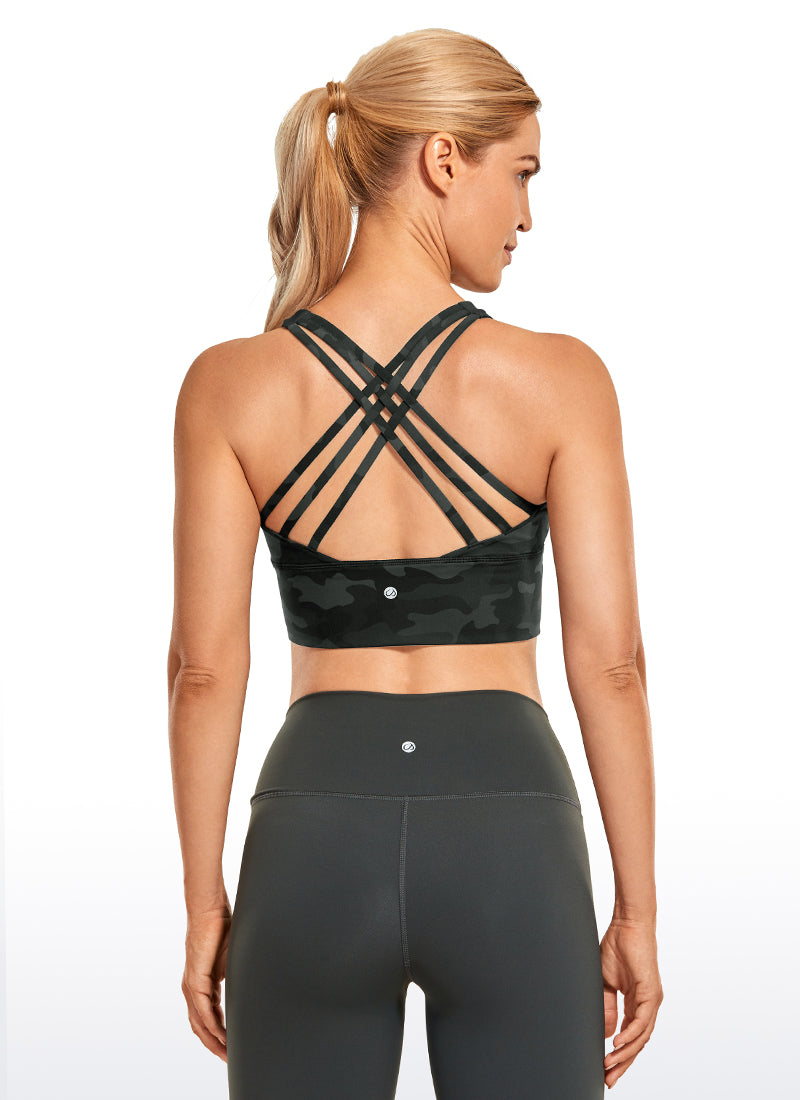 Délicieuse nue Strappy Sports Wirefree Padded Longline