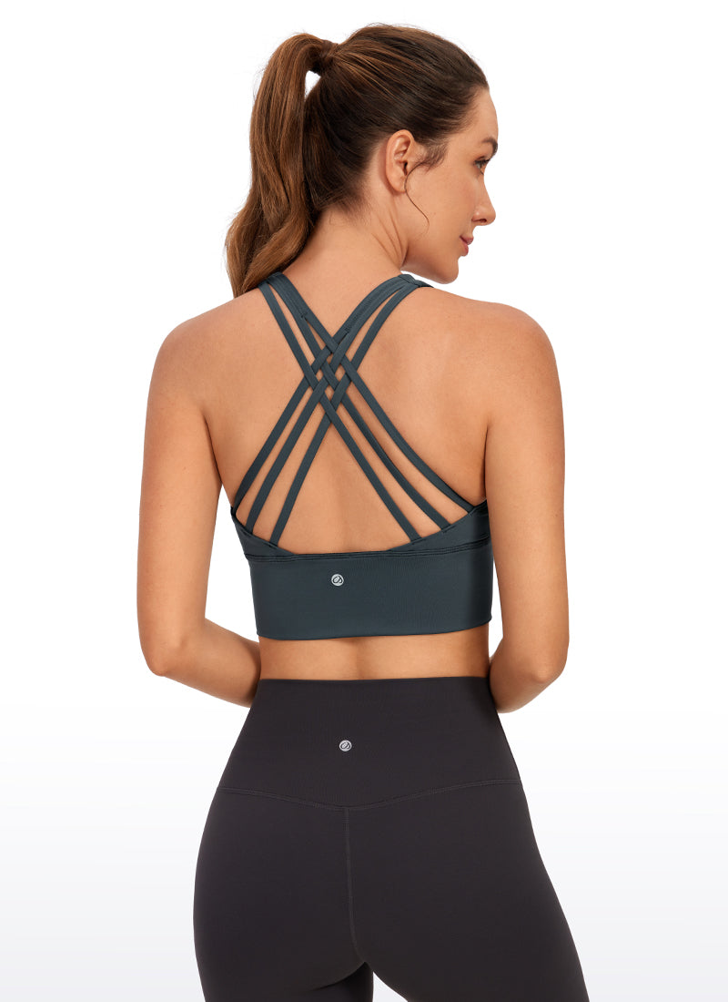 Délicieuse nue Strappy Sports Wirefree Padded Longline