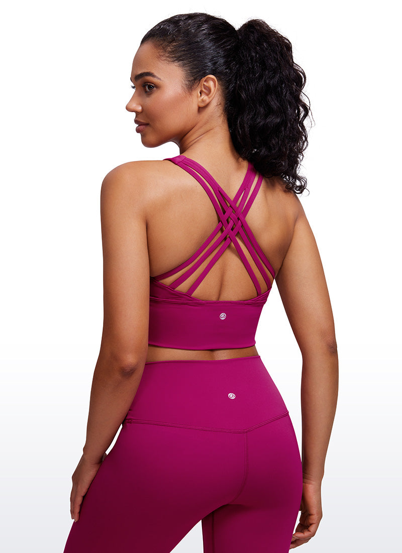 Délicieuse nue Strappy Sports Wirefree Padded Longline