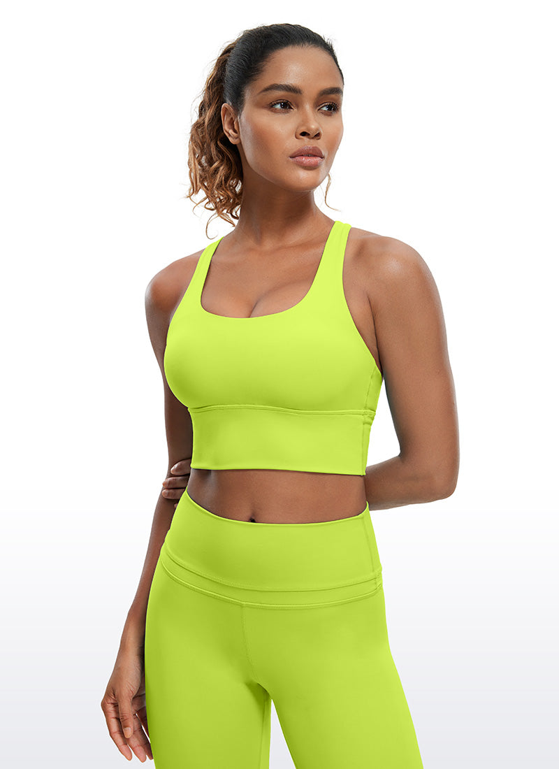 Délicieuse nue Strappy Sports Wirefree Padded Longline