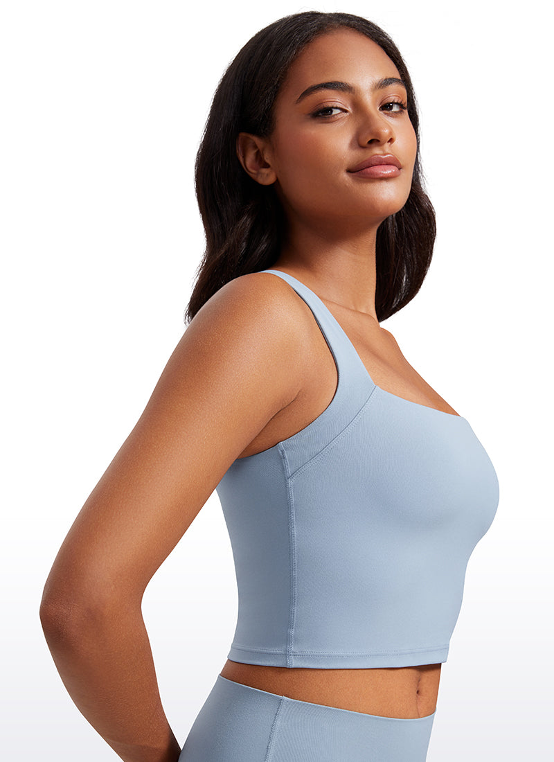 Butterluxe Longline Square Neck Built-in Bra Sports Tanks