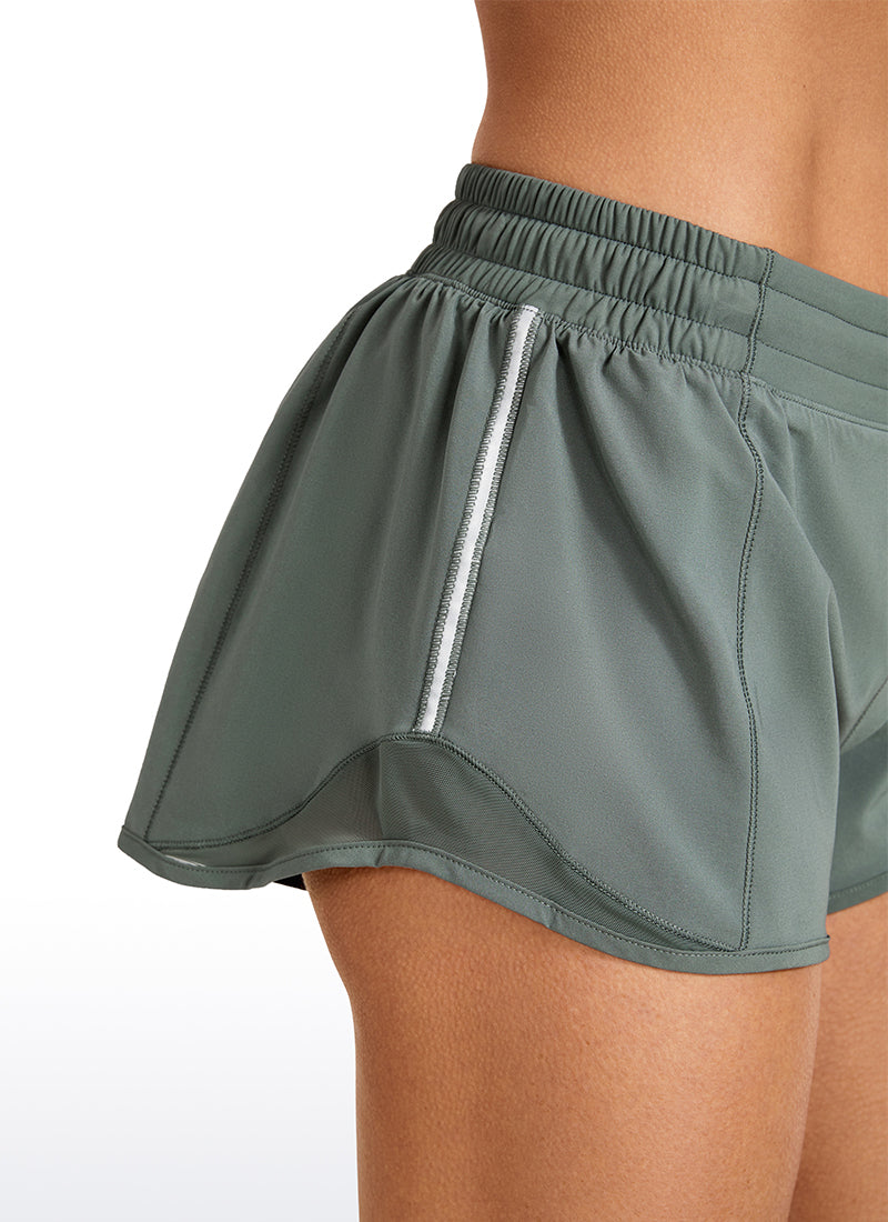 Short en plumes de course avec cordon de serrage 2.5 ''