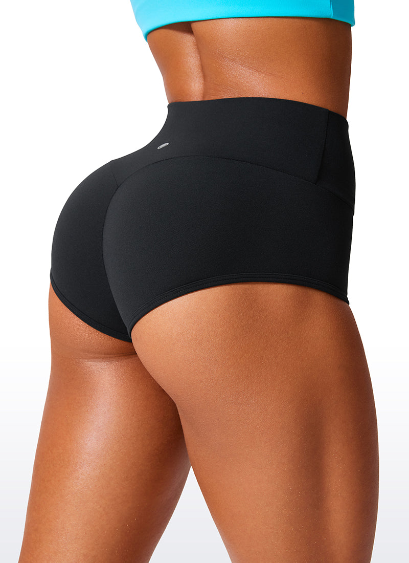 Short taille haute Butterlift sans coutures sur le devant avec effet froissé sur les fesses