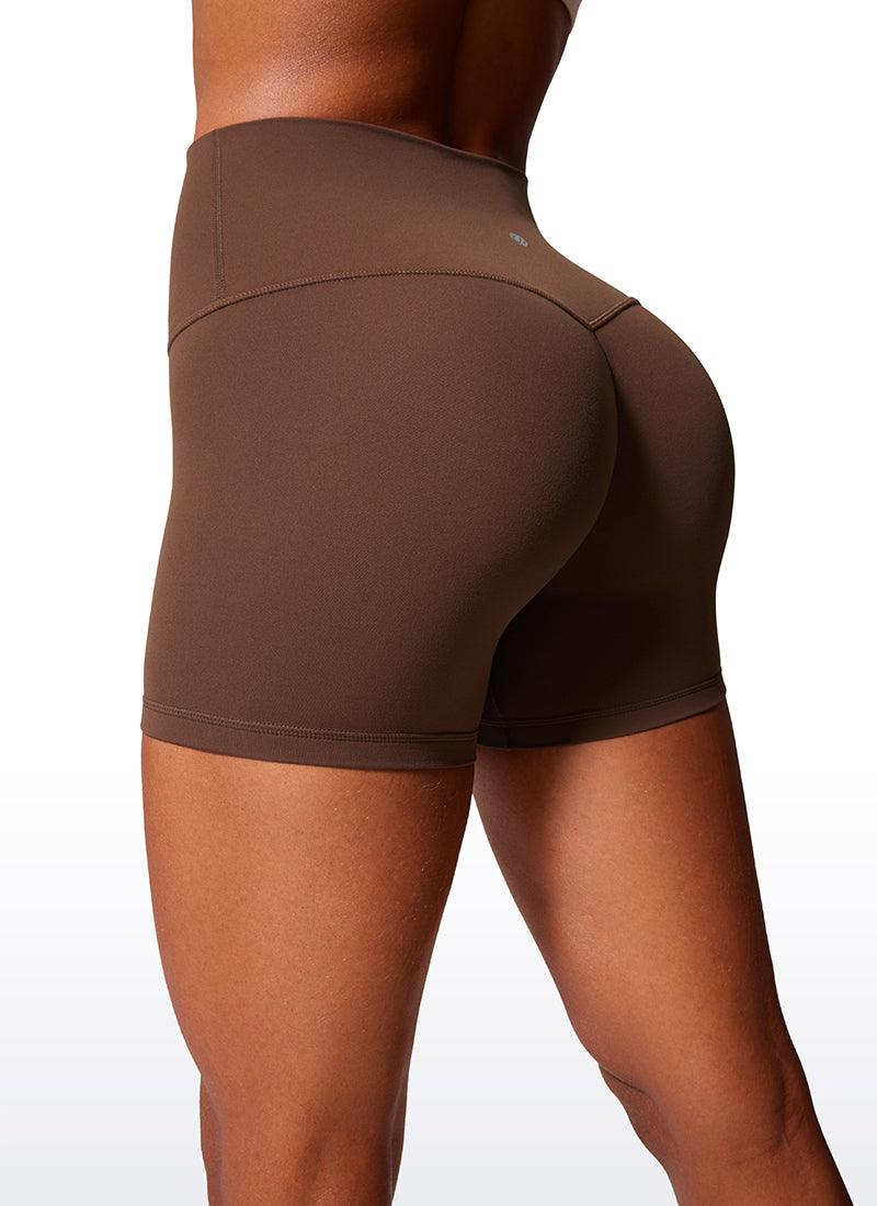 Short cycliste taille haute Butterlift Scrunch Butt 4'' - Sans couture avant