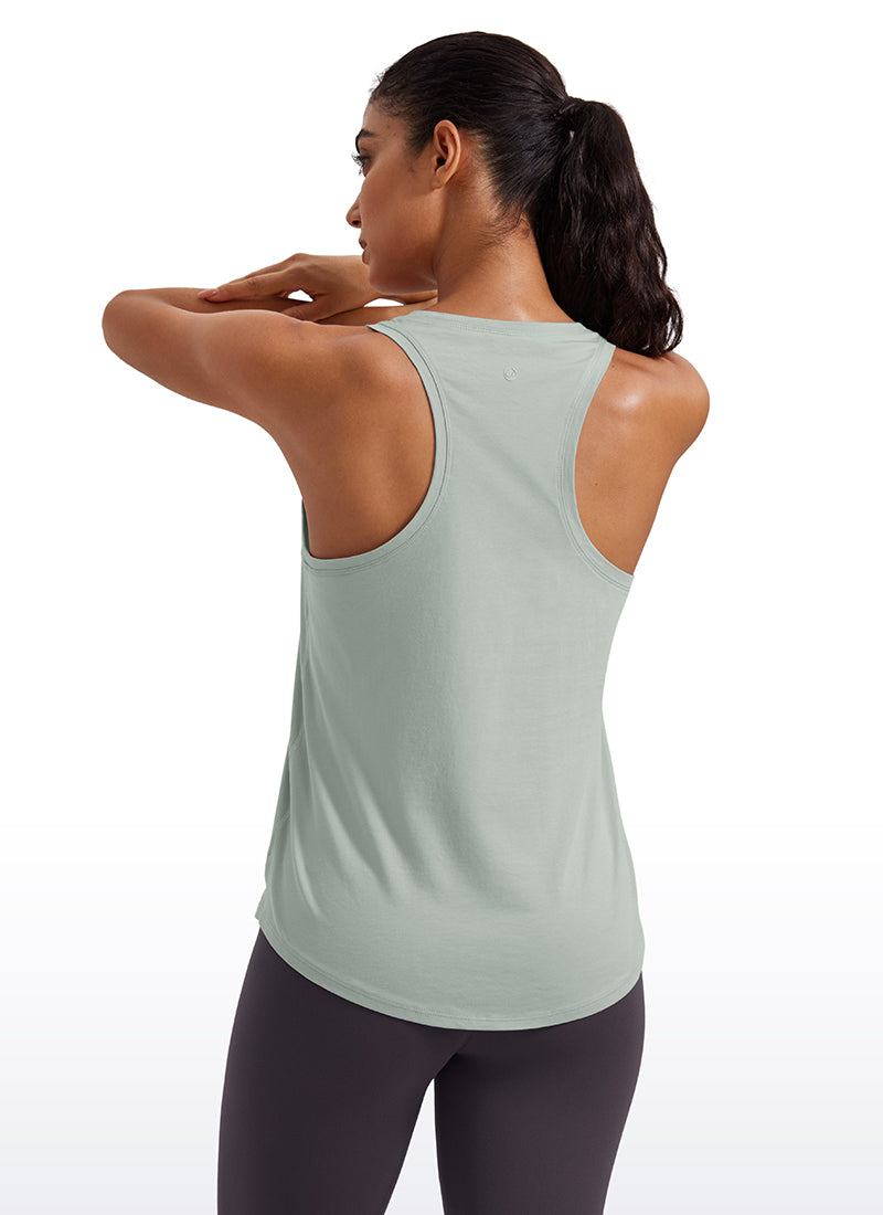 Pima Cotton Hip-Length Tank Racerback