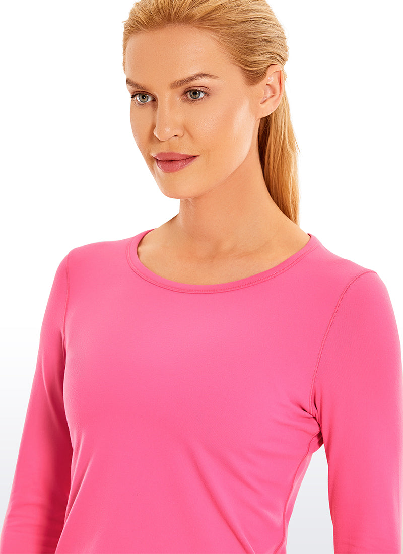 Brushed Long Sleeve with Thumbholes Cropped