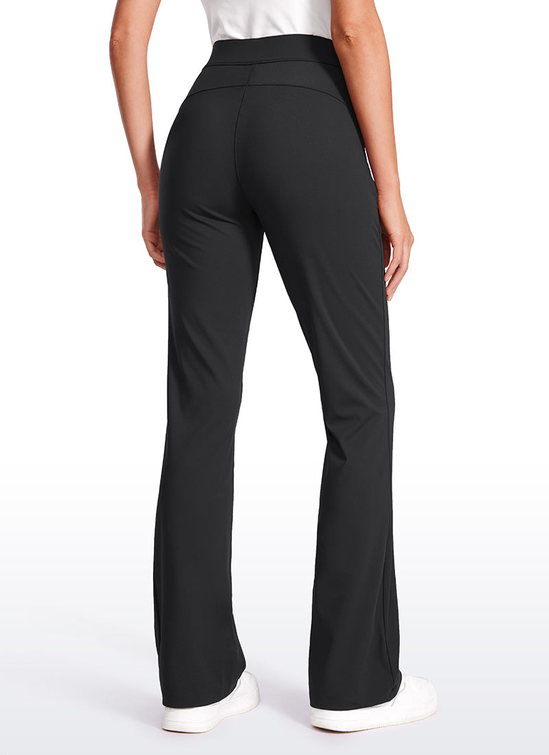 Pantalon évasé extensible avec poches zippées 31