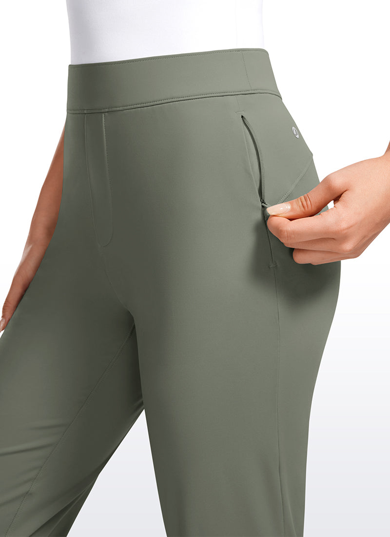 Pantalon évasé extensible avec poches zippées 31