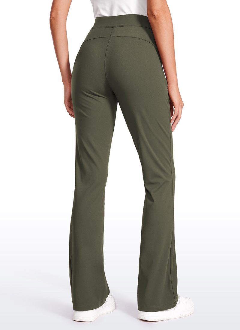 Pantalon évasé extensible avec poches zippées 31