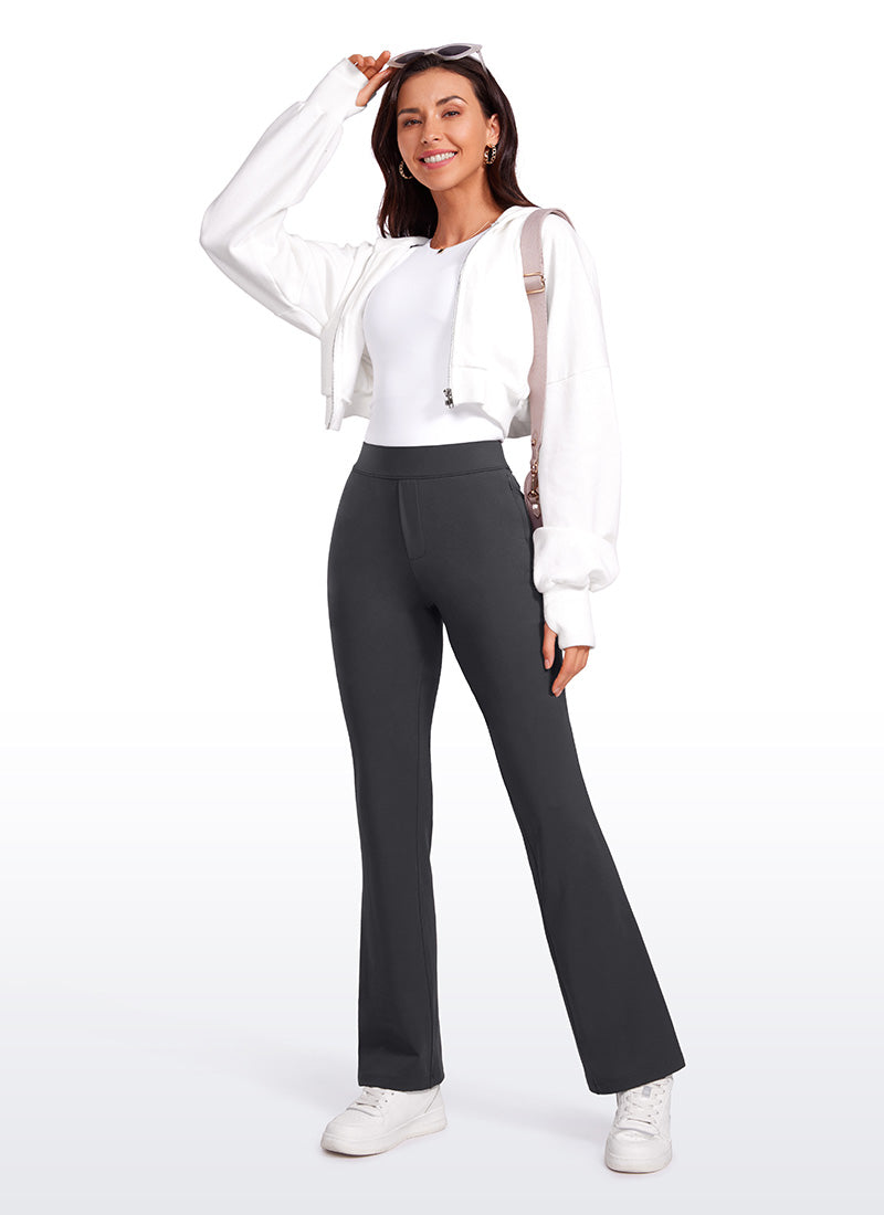 Pantalon évasé extensible avec poches zippées 31