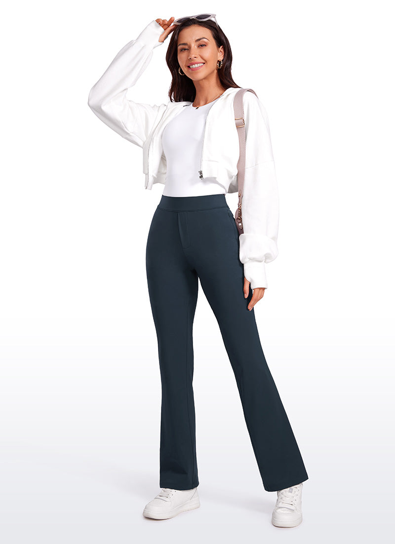 Pantalon évasé extensible avec poches zippées 31