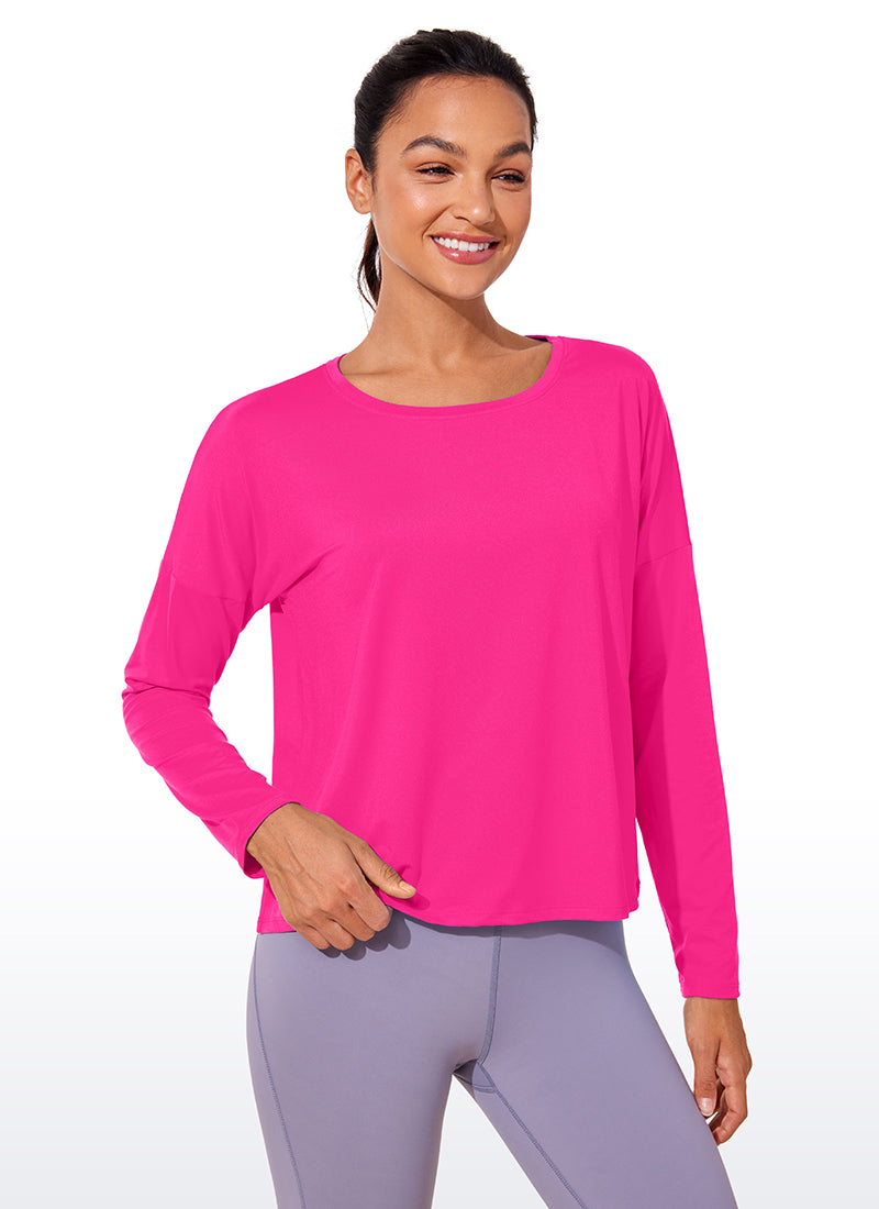 UPF 50+ Lightweight Heather Cropped Long Sleeves