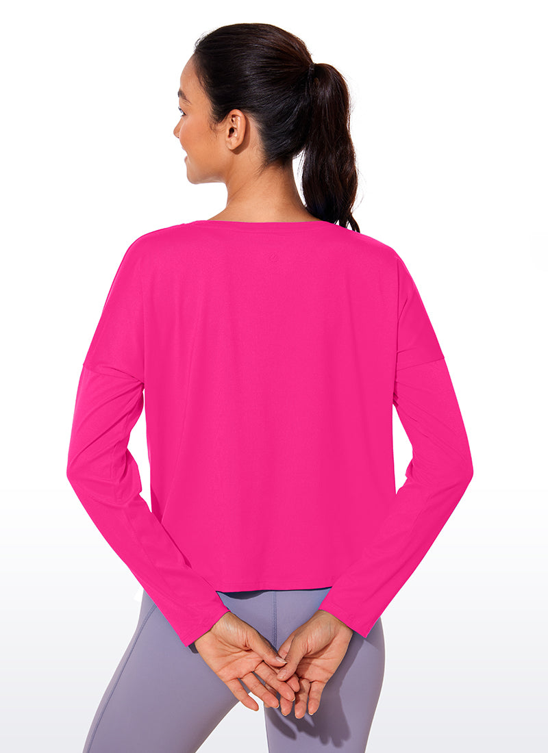 UPF 50+ Lightweight Heather Cropped Long Sleeves