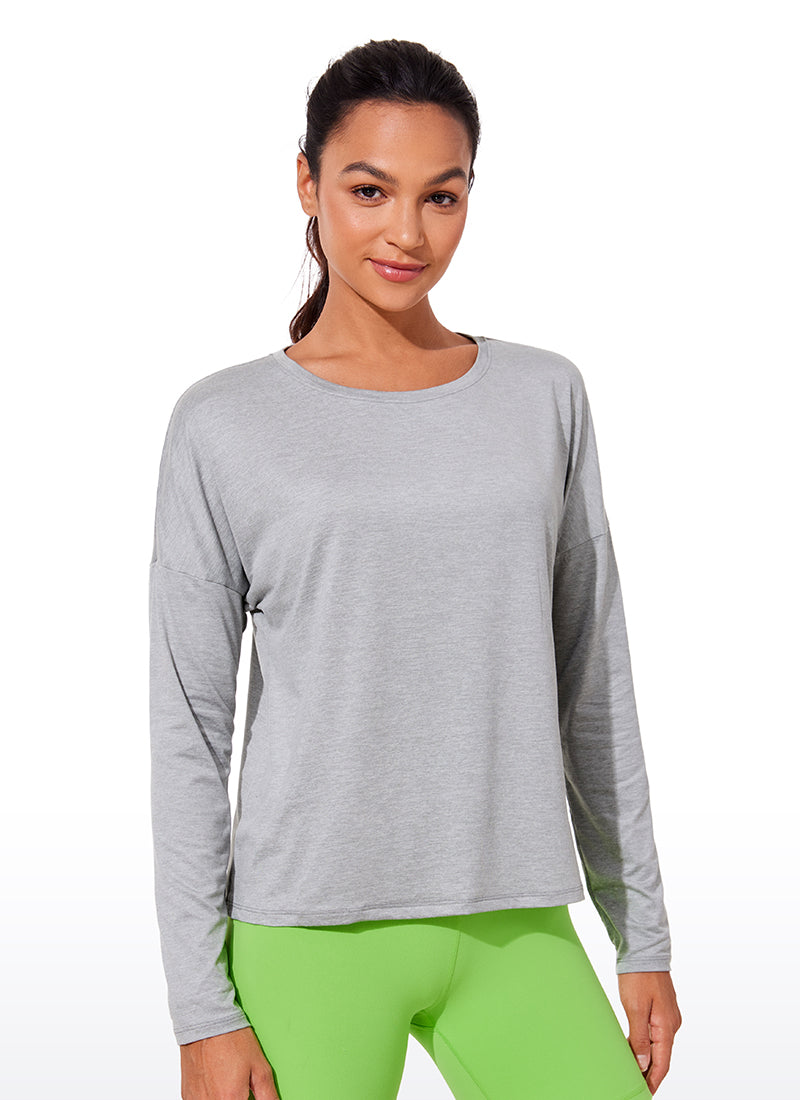 UPF 50+ Lightweight Heather Cropped Long Sleeves