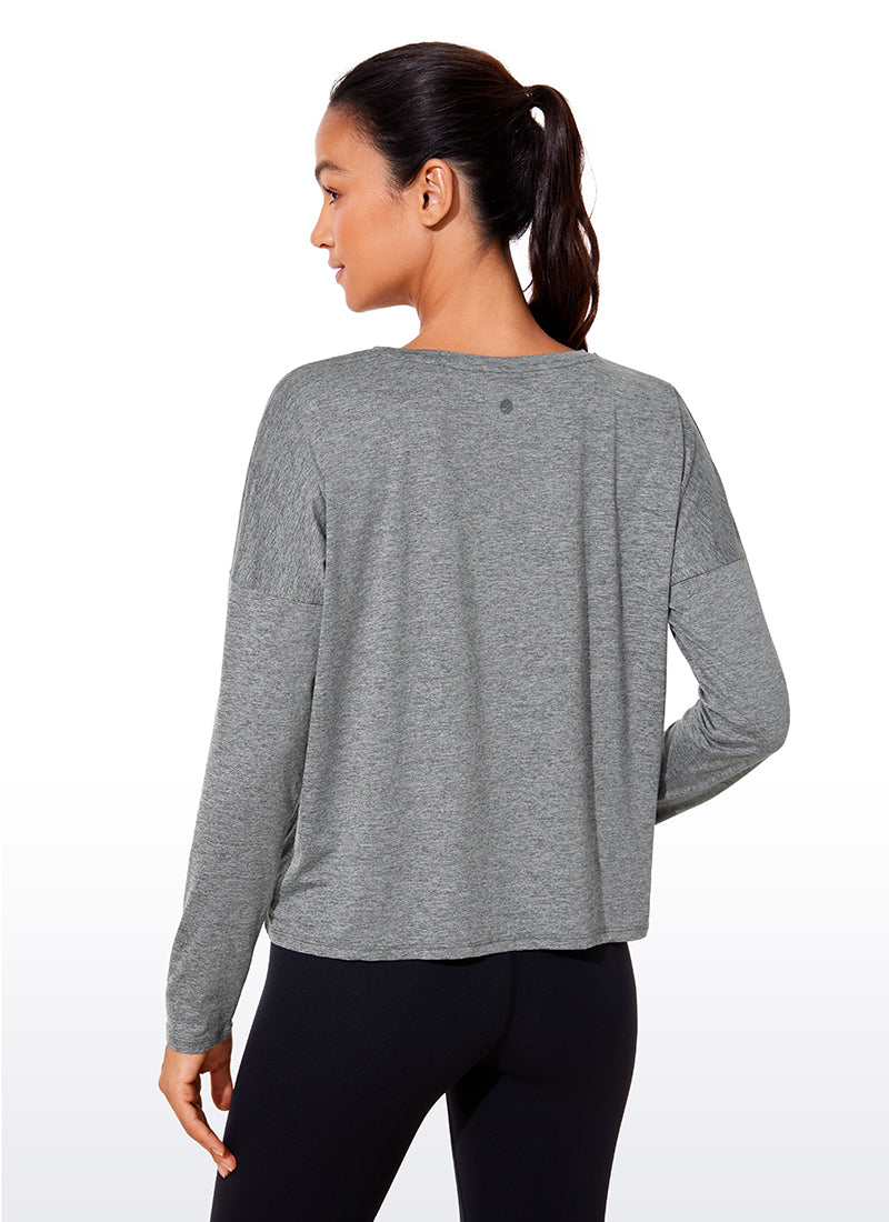 UPF 50+ Lightweight Heather Cropped Long Sleeves